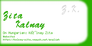zita kalnay business card